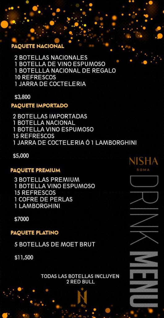 paquetes de cumpleaños nisha club roma